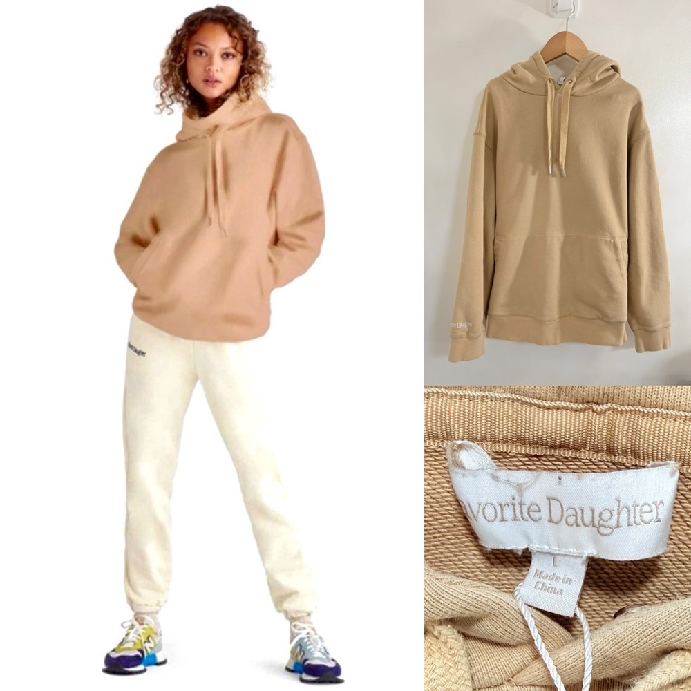 Favorite Daughter Tan Hoodie Sweatshirt